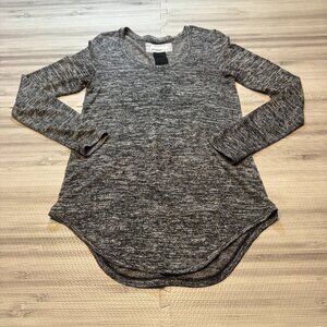 Anthropologie Pure + Good Women's Heathered Gray Long Sleeve Tunic Top